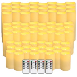 CLTNIKET 72-Pack LED Flameless Candles with Remote Control - Perfect for Home, Parties, and Special Occasions - Create a Magical Ambiance Effortlessly(Three Sizes)