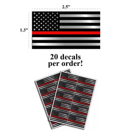 Decals by Haley Pack of 20 Police Officer Thin red Line American Flag decal sticker graphic blue