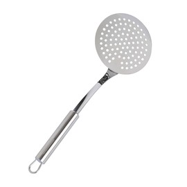 Restaurantware-German Standard Kitchen Skimmer Spoon, 1 Heavy-Duty Strainer Spoon - Long Handle, Dishwashable, Stainless Steel Slotted Spoon, Durable, Suitable For Draining, Cooking, Or Deep Frying