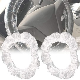 100PCS Disposable Steering Wheel Cover Universal Disposable Steering Wheel Cover Used for Car Maintenance It Can Effectively Prevent Dust and Water