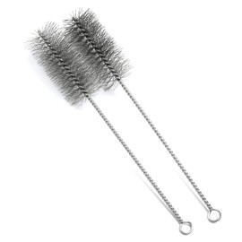 Utoolmart Steel Wire Tube Brush, Stainless Steel Spiral Power Bottle Cleaning Brush Long-Handle Bristle Pipe Cleaning Tool, 2.0-inch Diameter 12-inch Length, 2pcs