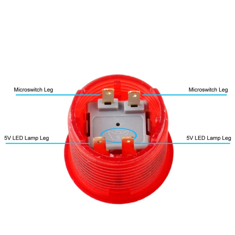 Jiu Man 5 Piece 24mm Full Color LED Illuminated Push