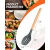 Large Silicone Cooking Spoons, 2 Pack Nonstick Solid and Slotted