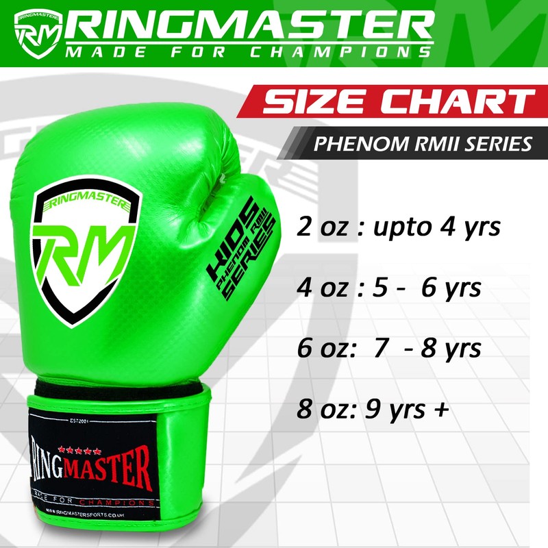 RingMaster Sports Kids Boxing Gloves Carbon Leather Training Sparring Punch