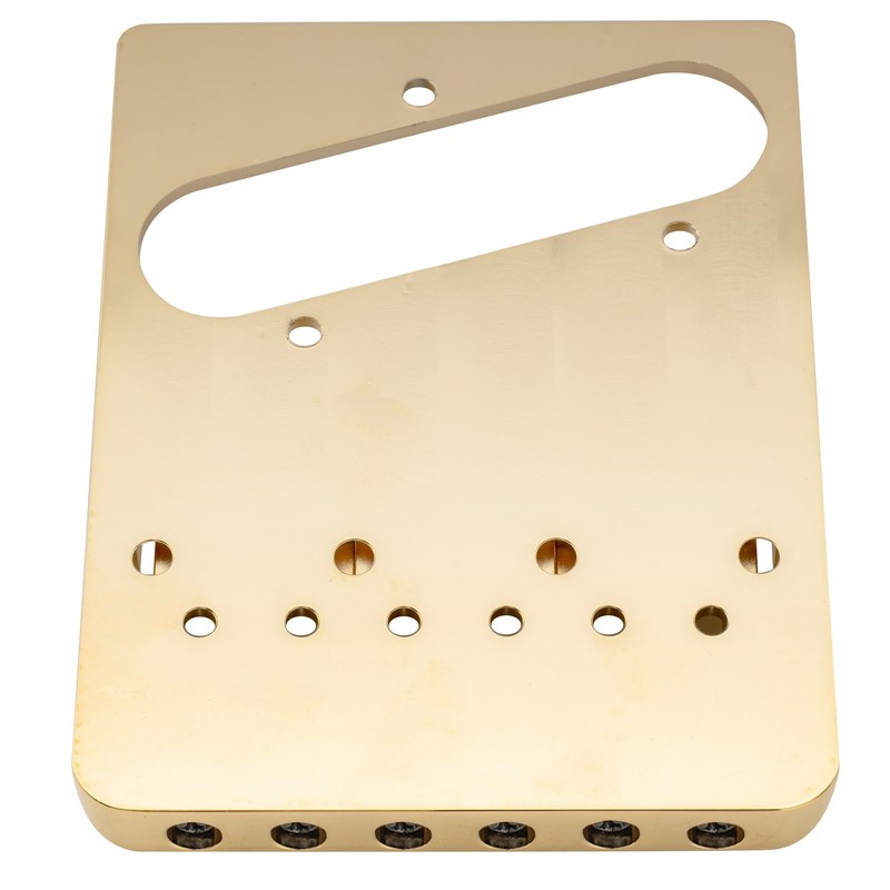 Musiclily Ultra 2-1/8 inch Brass Heavy Duty Asymmetric Telecaster Bridge