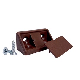 Pack of 20 Shelf Brackets, Brown, 44 x 20 x 20 mm, Furniture Corner Joints, Plastic, 90 Degree Corner Brace Joint, Right Angle, Screws Included (20, Brown)