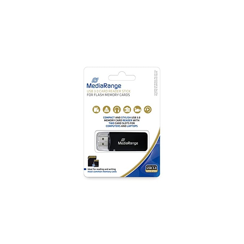 MEDIARANGE MRCS506 USB 2.0 Card Reader Stick Black