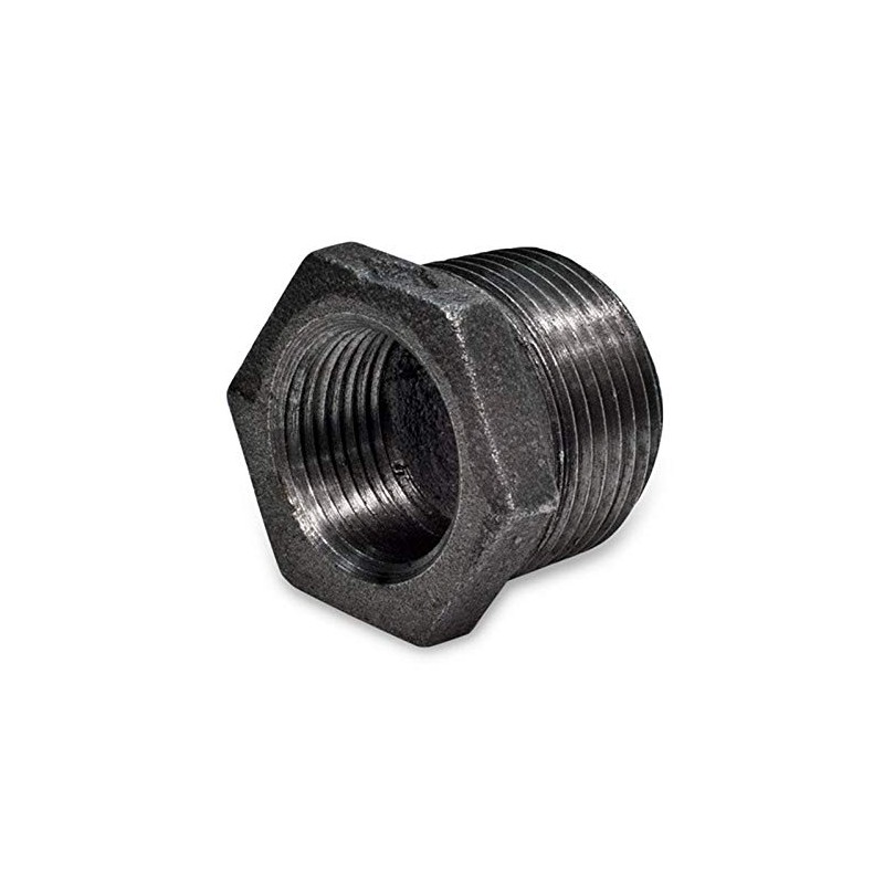 1/2" x 3/8" BLACK MALLEABLE IRON HEX BUSHING reducer reducing