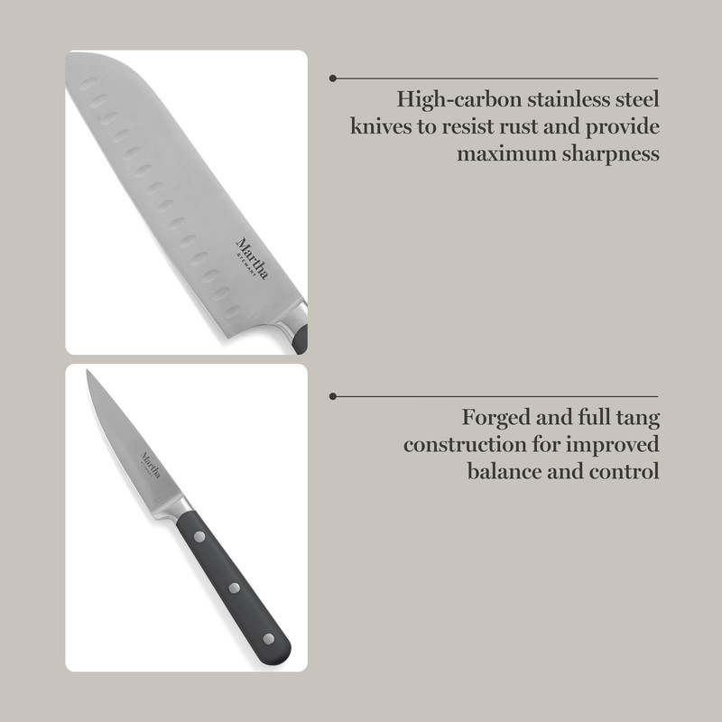 MARTHA STEWART Eastwalk 14 Piece High Carbon Stainless Steel Cutlery