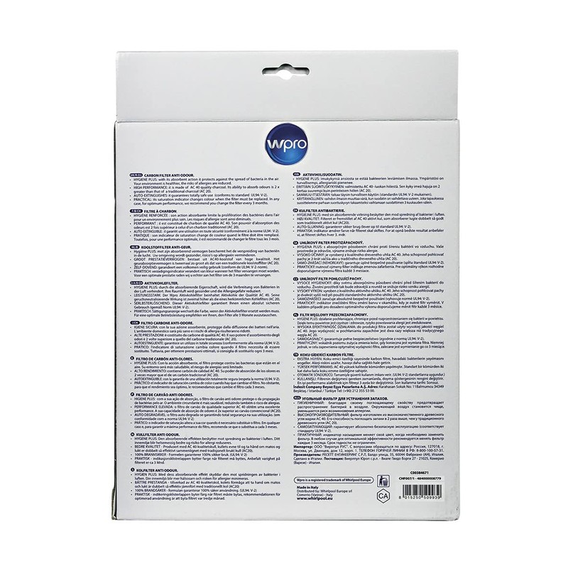 Bauknecht 481281719203 Original Carbon Filter Activated Carbon Filter Odour Filter