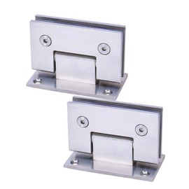 WANLIAN 2pcs Heavy Duty 90 Degree Glass Door Cabinet Cabinet Clamp Glass Shower Doors Hinge Replacement Parts... (2 pcs Silver)