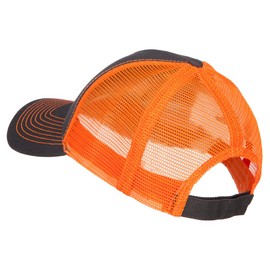 e4Hats.com Heavy Cotton Twill Trucker with Neon Mesh Cap - Dk Grey Neon Orange OSFM
