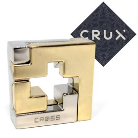 Hanayama Cast Cross Puzzle - Level 3 of 6 - Mid Range - Includes Crux Sticker