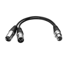 SIENOC S 3 Pin XLR Female to Dual 2 XLR Male Splitter Cable 30cm (XLR(F) - (M) x 2, Silver)