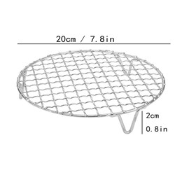 tintoke Round Cooking Grate, 1.8 mm Thick Stainless Steel Round Grill Rack, Stainless Steel Cooking Grate, 201 Stainless Steel Round Grill Net, Outdoor Garden, Camping, Picnic Grill, Round Grill Net