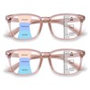 OPTOFENDY Progressive Multifocal Reading Glasses for Women Men, Square Blue