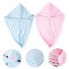 BIUDECO 2pcs Microfiber Hair Dry Caps -Dry Towel Wraps for