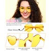 Colzzy 24 Pair Heart Shaped Rimless Sunglasses Transparent Candy Color