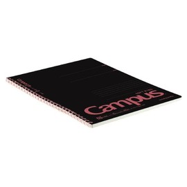 Kokuyo S111BT-DR Campus Soft Ring Notebook, Semi-B5, Dotted B Ruled, 40 Sheets, Black Color, Red