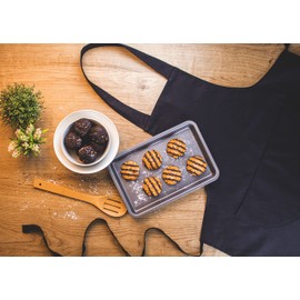 Clay Roberts Chefs Apron, Black, Cooking and Baking Apron for Men and Women, Double Pockets, Kitchen Aprons, Butchers Apron, BBQ & Catering Bibs, Apron, Kitchen Apron, Cooking Apron, Tabards