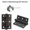 Door Hinges 3 inch Black Ball Bearing Butt Hinges Grade