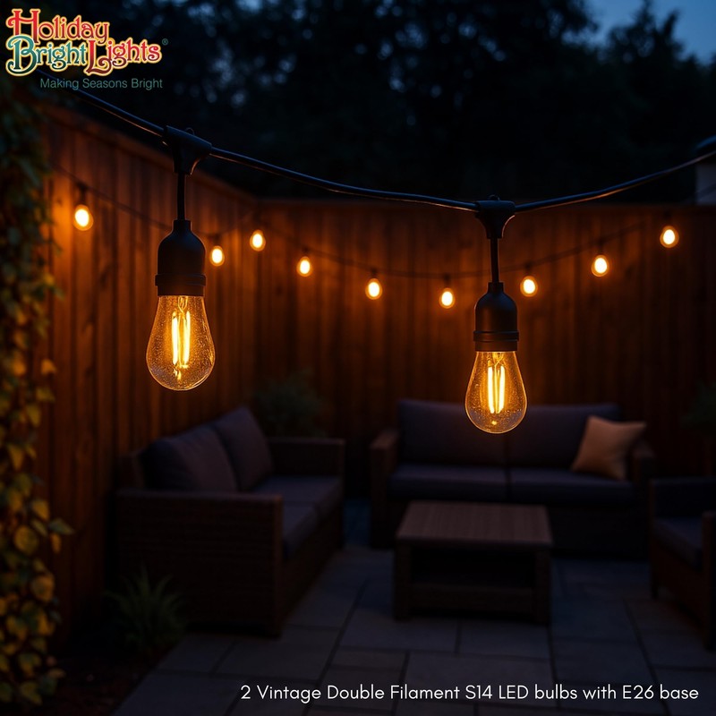 Holiday Bright Lights Belle Luci S14 Replacement Bulbs, 2PC Dimmable