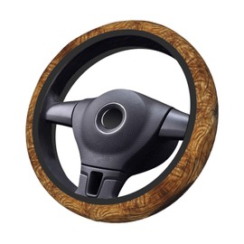 Wood Grain Print Steering Wheel Cover, Non-Slip Breathable Neoprene Steering Wheel Covers, Car Accessories Universal 15 Inch Fit Auto, Suvs, Truck
