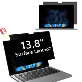 Hinnwer Magnetic Privacy Filter for 13.8 Inch Surface Laptop 7, Anti-Fingerprint, PET Screen Protector, Removable Anti Blue Light Anti-Glare Laptop Privacy Film - 13.8 Inch