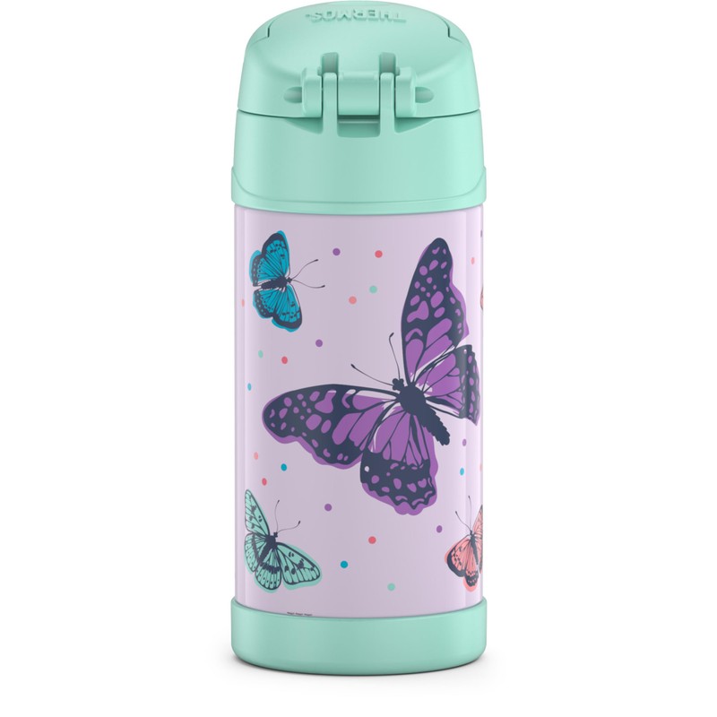 355ml FUNtainer® Vacuum Insulated Drink Bottle - Butterfly Frenzy