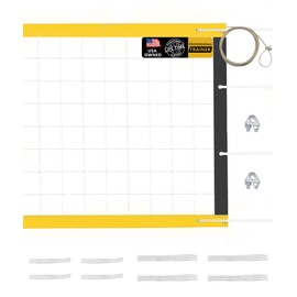 YNSZAS 𝙉𝙀𝙒 Professional Volleyball Net Heavy Duty, 46 FT Steel Cable, Upgraded Weather Resistant, Portable for Outdoor & Indoor, Pool, Trees, Backyard, Yard, Beach, Park, 32x3FT(Net Only)