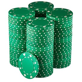 100-pack Suited Poker Chips - 11.5 Gram Casino Grade Quality Chip Set - Non-denominated Blank Poker Chips - Perfect for Poker, Texas Hold Em, Blackjack, Casino Games, Card Players and Tokens (Green)