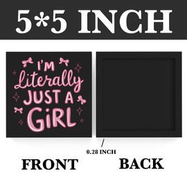 Pink Room Decor Light Pink Dorm Room Decoration for Girl Decor for Bedroom I'm Literally Just A Girl Girly Bowknot Signs for Home Dorm Wall Desk Shelf Tabletop Decoration (black)