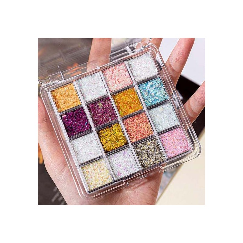 Other brands 16-Color Nail Glitter, Pressed Glitter, Sequins, Nail Materials