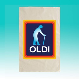 SMARTYPANTS Oldi Man Natural Tea Towel - Novelty Joke Funny Fun Old Folk Ancient OAP Sign Father Dad Grandad Grandfather Birthday Kitchenware Kitchen Home Gift Present (Natural)