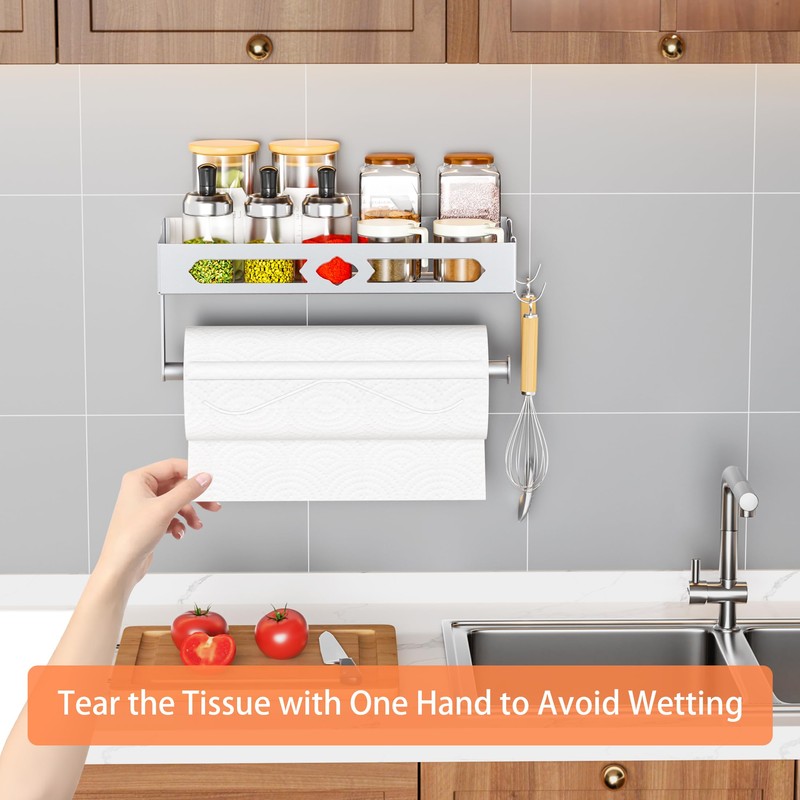 Paper Towel Holder Wall Mount, MAYZOLOP Easy One-Hand Tear Design