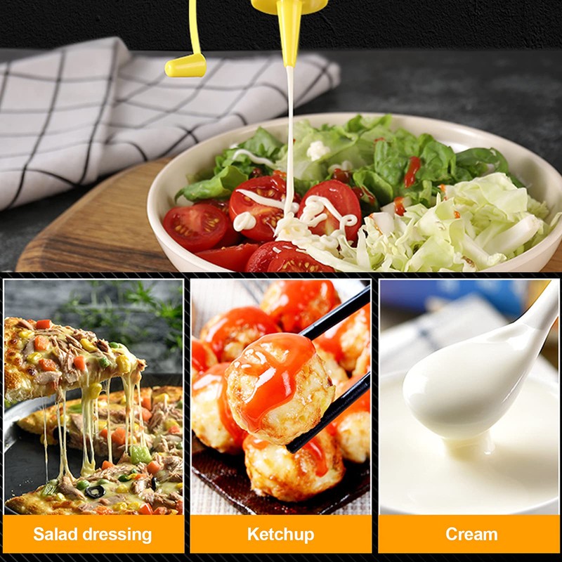 Doryum 3 Pack Plastic Squeeze Bottle, Condiment Squeeze Bottles with