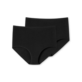 Schiesser Women's 2 Pack Maxi Briefs Organic Cotton - 95/5 Organic, Black_174387