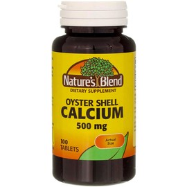 Nature's Blend Oyster Shell Calcium 500 mg Tablets - 100 ct, Pack of 5