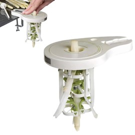 LUMOOM mit 6 Präzisionsklingen, manueller stromloser Schäler für Spargel und Gemüse, inklusive Stößel & Schraubzwinge zur Tischmontage, Weiß