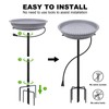 BIRD WISH Heated Bird Bath, Stable 5-Prong Metal Base Thermostat