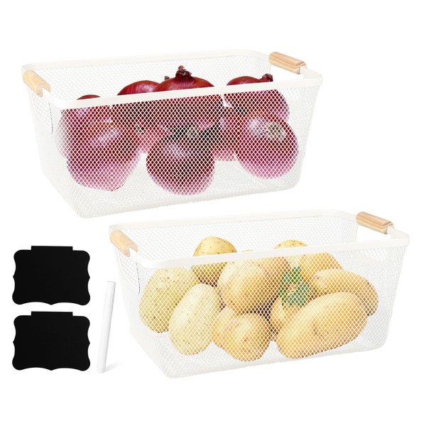 Xbopetda Potato and Onion Storage Bin, 2 Set Potato Bin