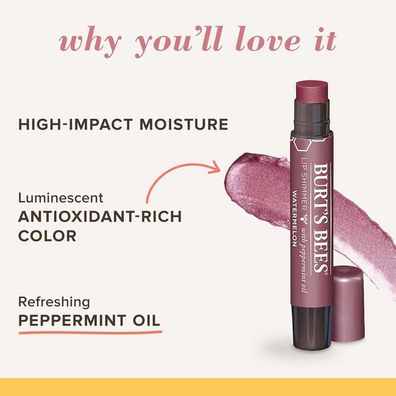 Burt's Bees 100% Natural Moisturizing Lip Shimmer, Watermelon - 1