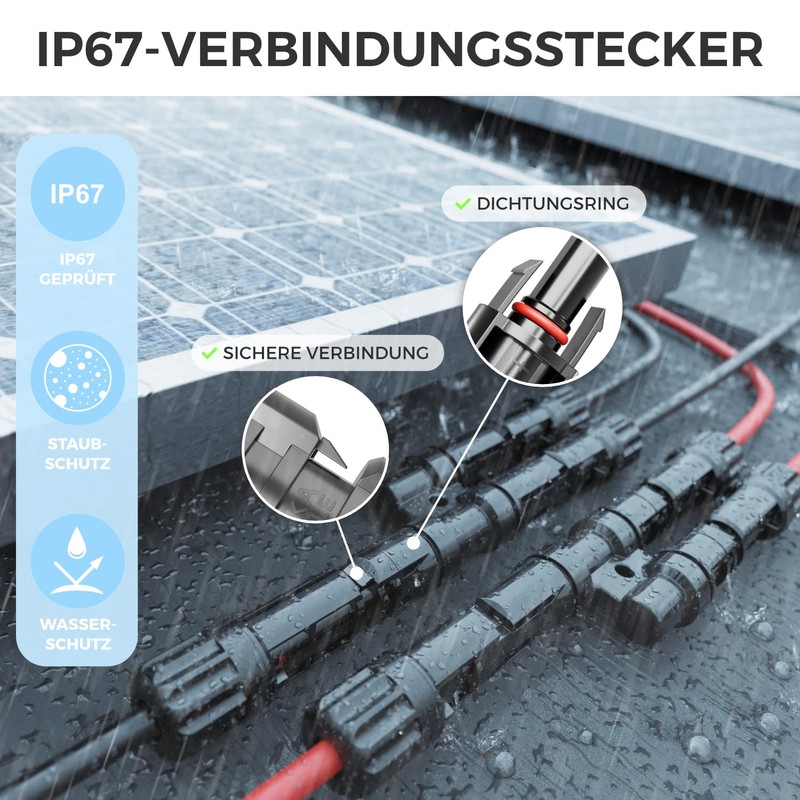 deleyCON PV4 Solar 2-Way Y Plug Pair 1000 V Male/Female