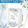 Kolldenn 50 Pcs Blue Floral Gift Bag Bulk with Handles