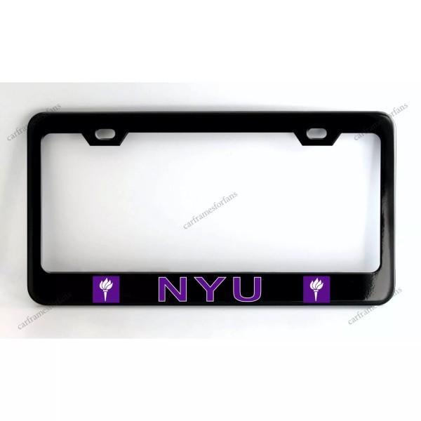 none NYU New York University Black License Plate Frame -