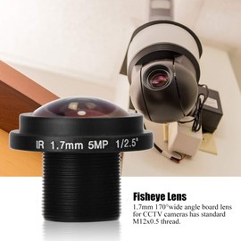 Sonew Fisheye Camera, HD 5MP Fisheye Security Camera Lens with 1.7mm Focal Length, 170°Wide Angle Lens for CCTV Camera