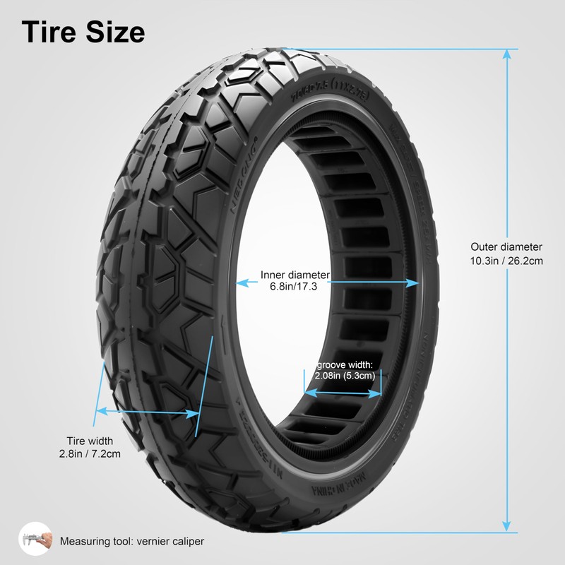 GLDYTIMES 70/60-7.5 Solide Tire,Fits Ninebot by Segway MAX G3 /