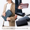Mura Clutch Bag, Men's, Genuine Leather, Cordovan Style, L-Shaped Zipper,