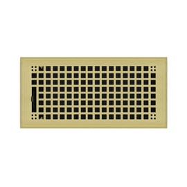 Polished Brass Plated Steel Rockwell Register for Floor/Wall Use - 6" x 12"