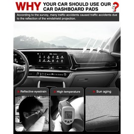 Autorder Dashboard Cover Mat for 2023 2024 2025 Kia Sportage Accessories Dash Cover Flannel Dash Mat Sunshade Glare UV Rays Protector (Without Hud)